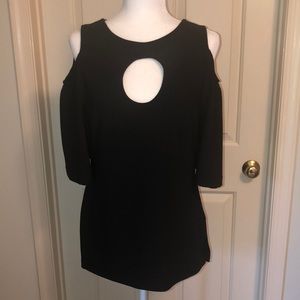 Boston Proper black cold-shoulder tunic